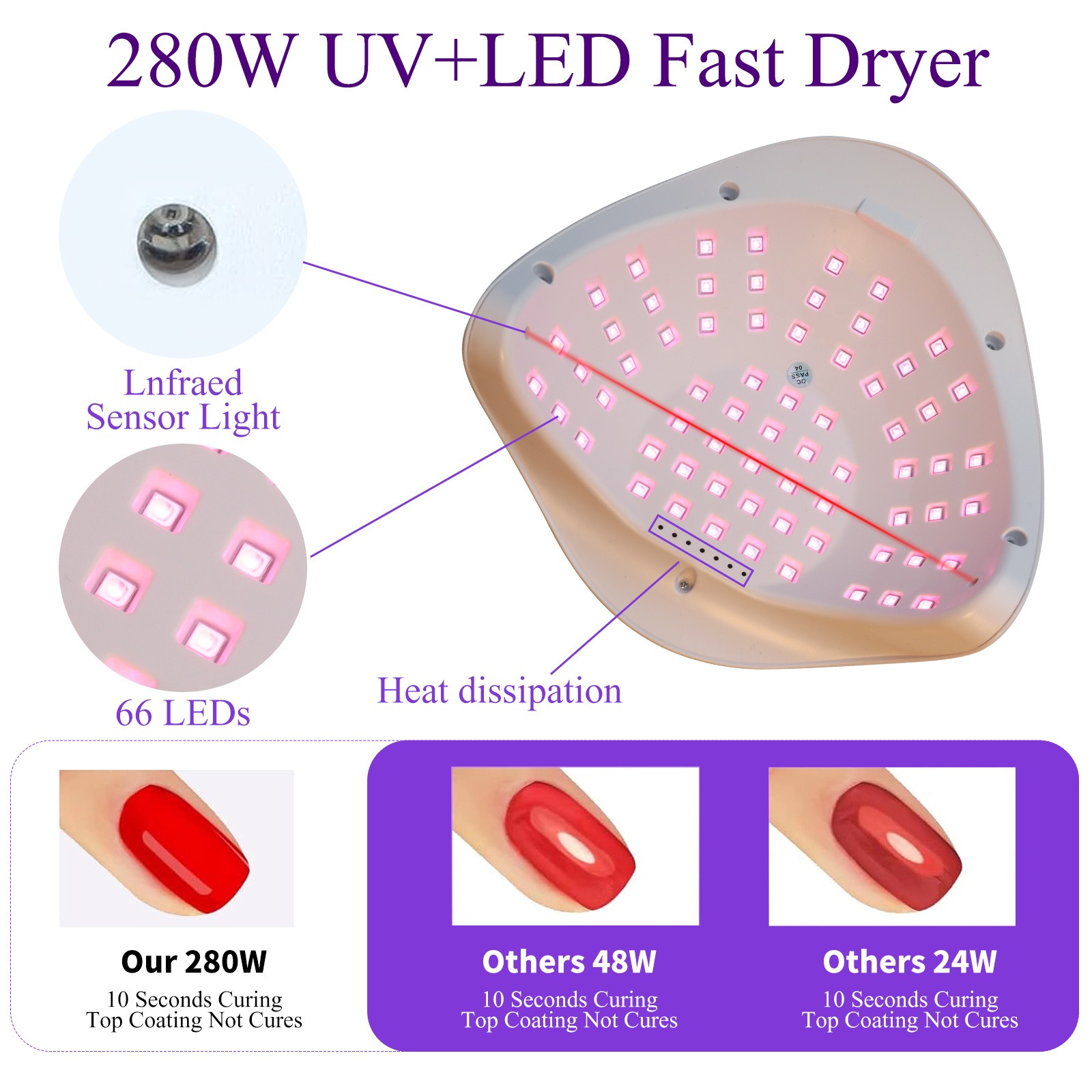 nail therapy machine nail lamp 66 uvled red light source nail therapy lamps