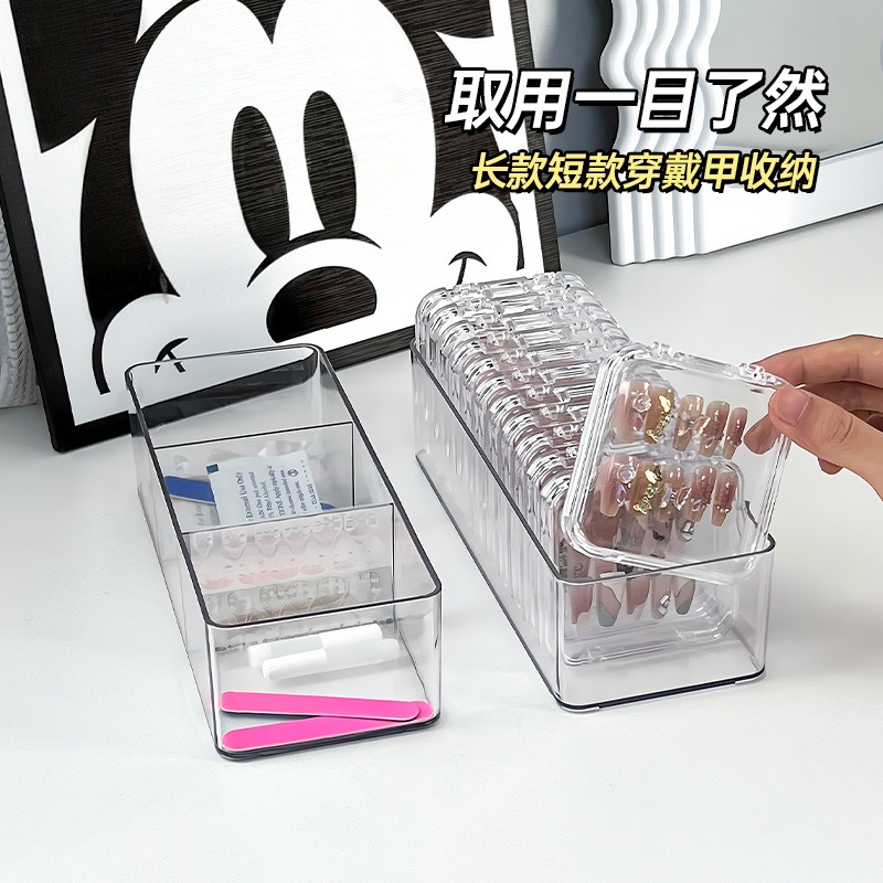 wearing storage box transparent plastic dustproof nail sheet packaging collection box