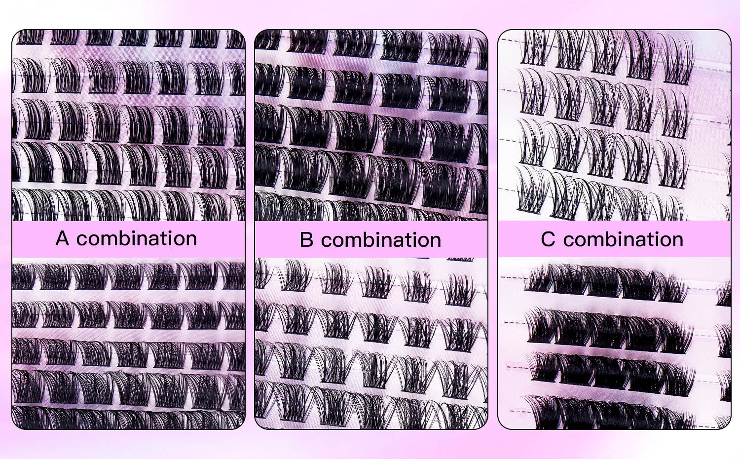 diy segmented false eyelashes with 12 rows of large capacity adhesive tweezers set