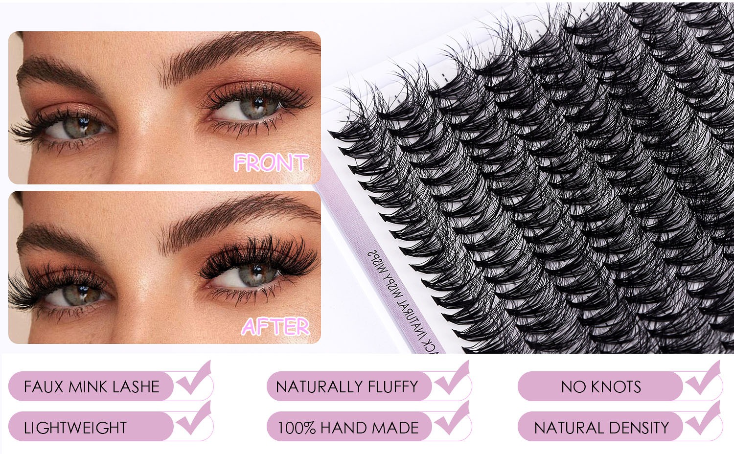 diy segmented exploded hair single cluster 14 rows false eyelash