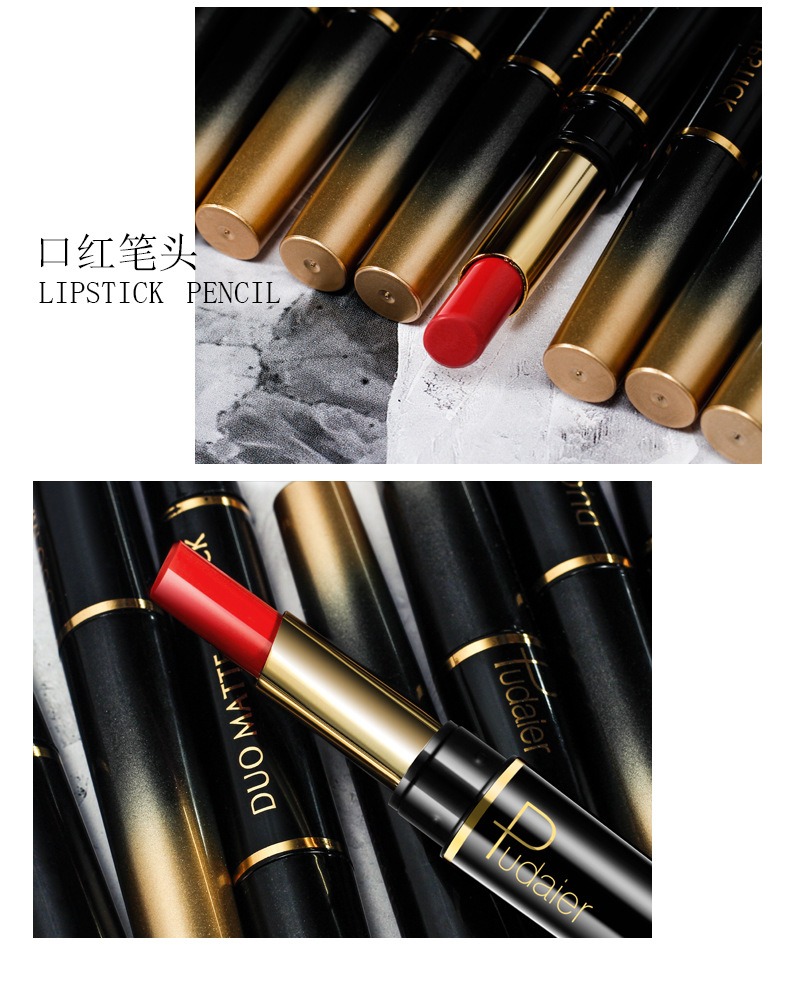 double head lipstick lipliner matte hold makeup color display lip glaze