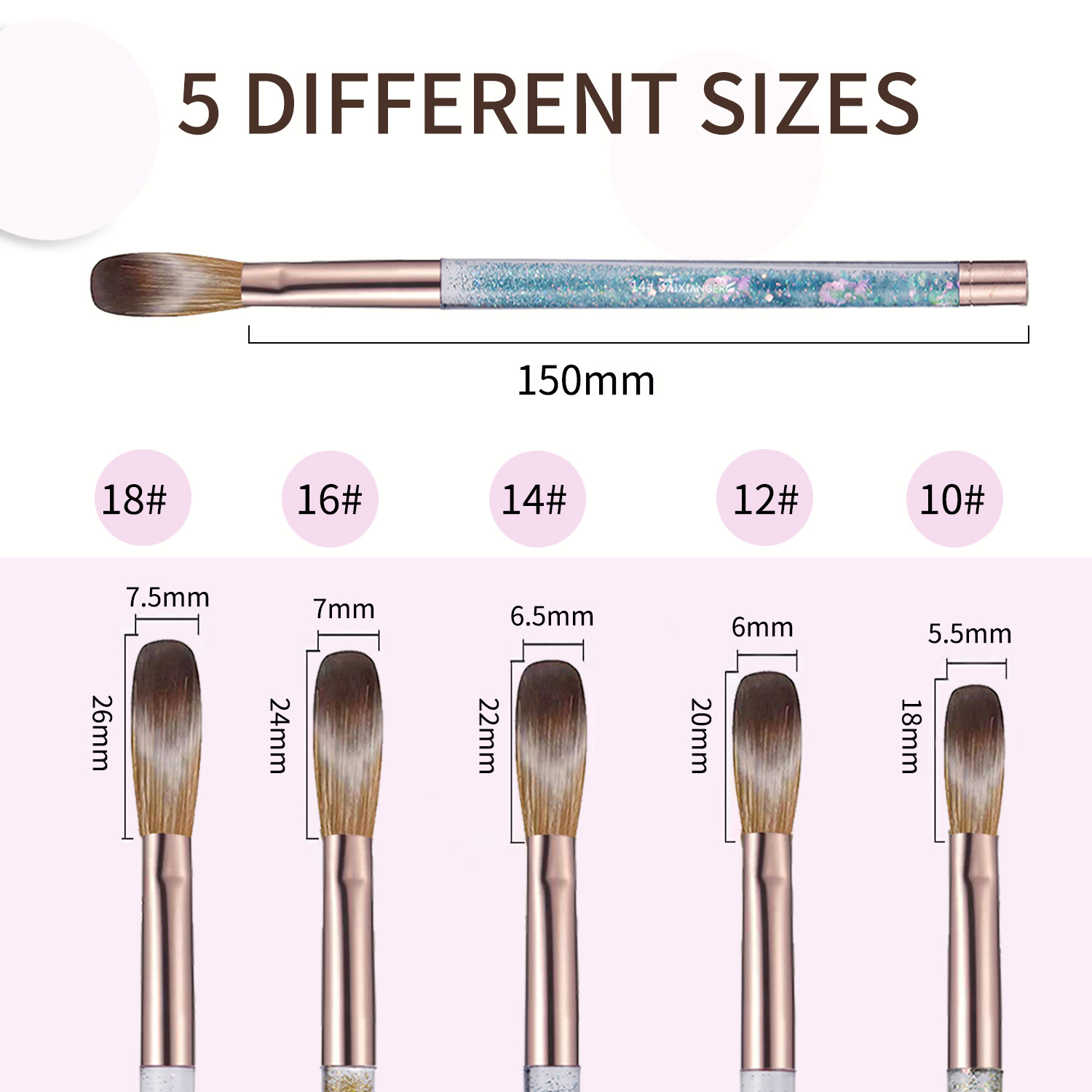 high-end nail art quicksand glitter nail art crystal pen 5-piece set