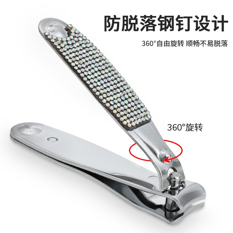 stainless steel creative nail clippers with diamond portable nail clippers