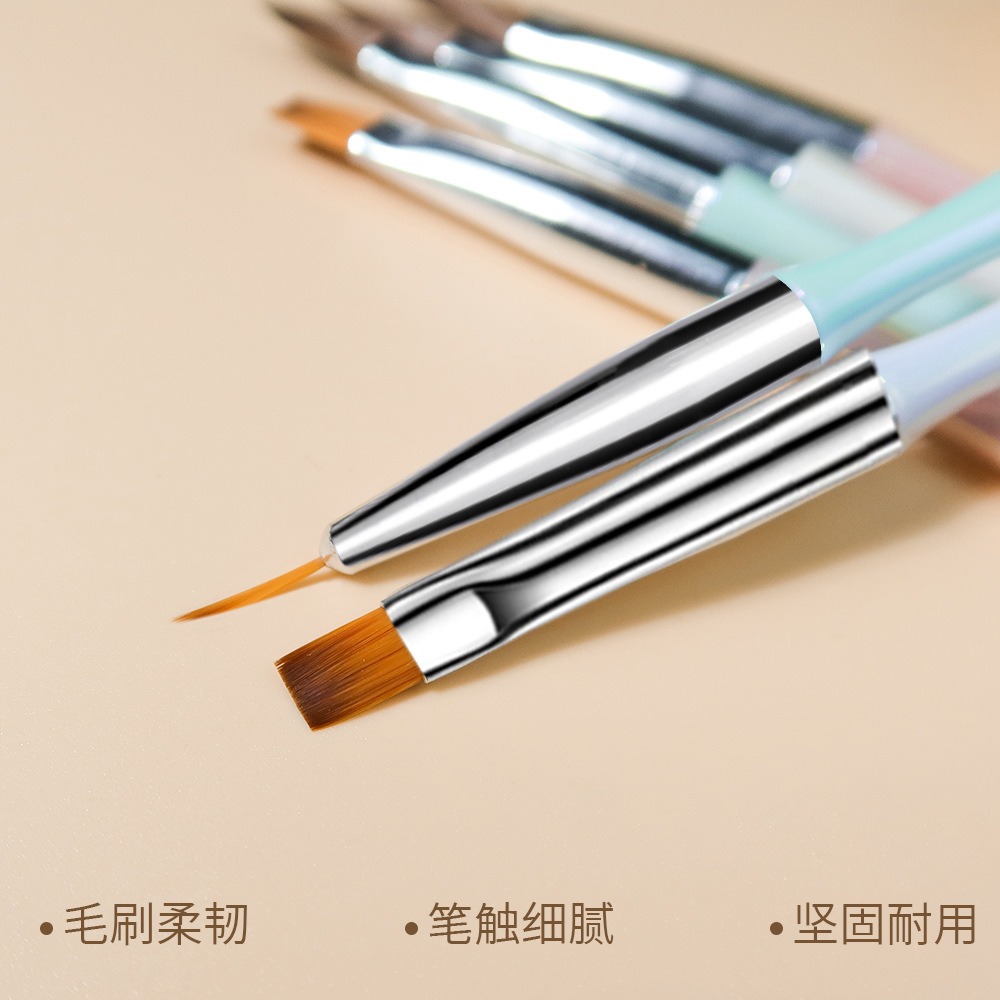 nail brush tool set  pearl colored rod pull pen color painting flower brush