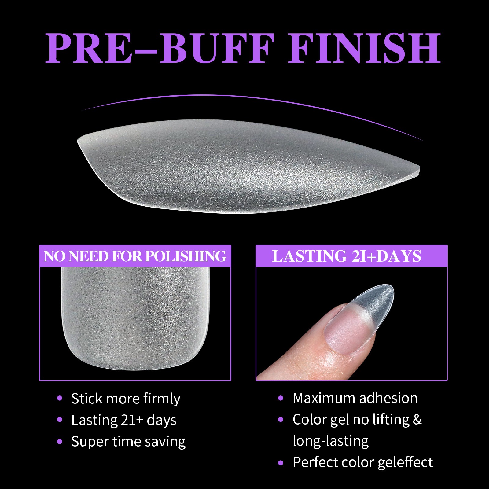 2024 wearing ultra-thin, traceless, fully matte, scratch free, and elongated fake 300pc nail patches