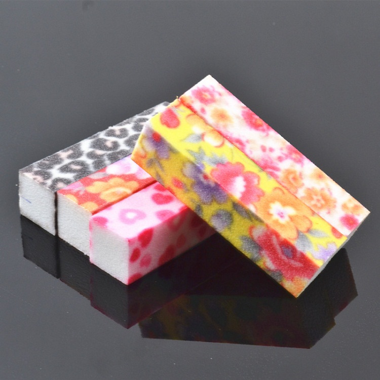 printed flower nail sand buffer