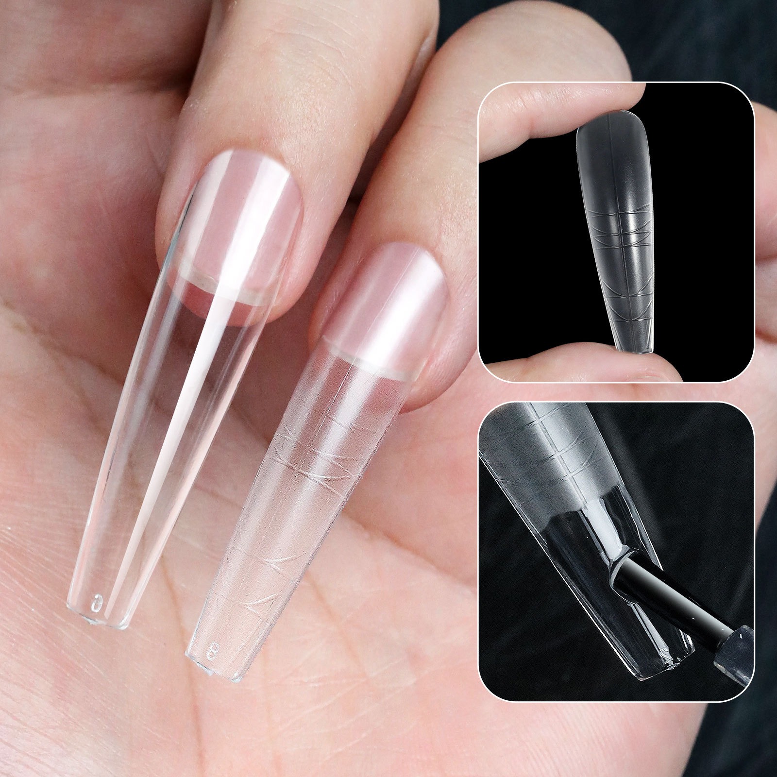 new graduated auxiliary line ultra thin, traceless, non engraving, nail extension tips