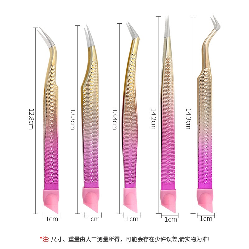 double headed tweezers with adhesive drill and silicone press rod to pick up nail stickers