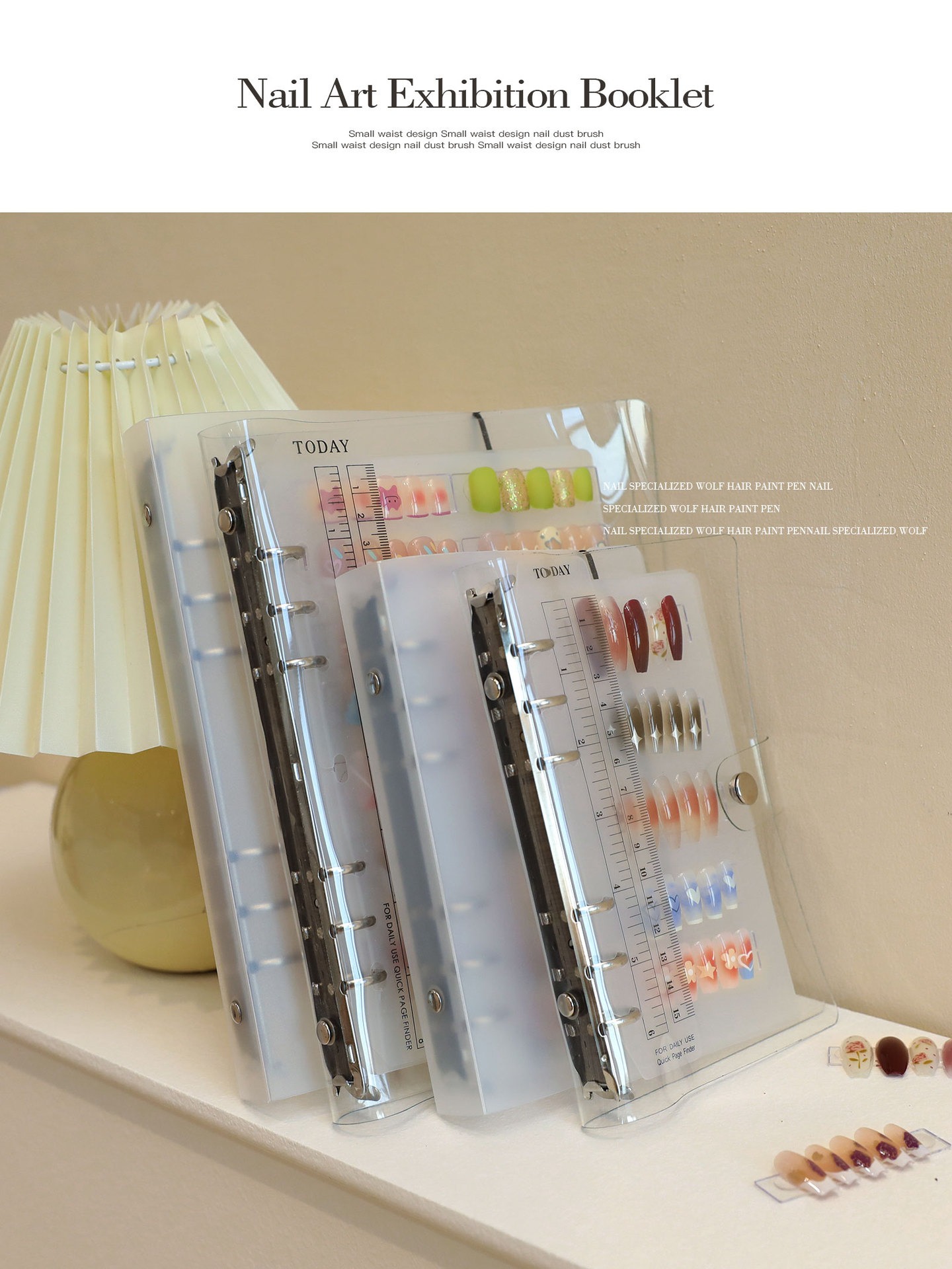 nail art japanese nail style display book nail works transparent color storage book