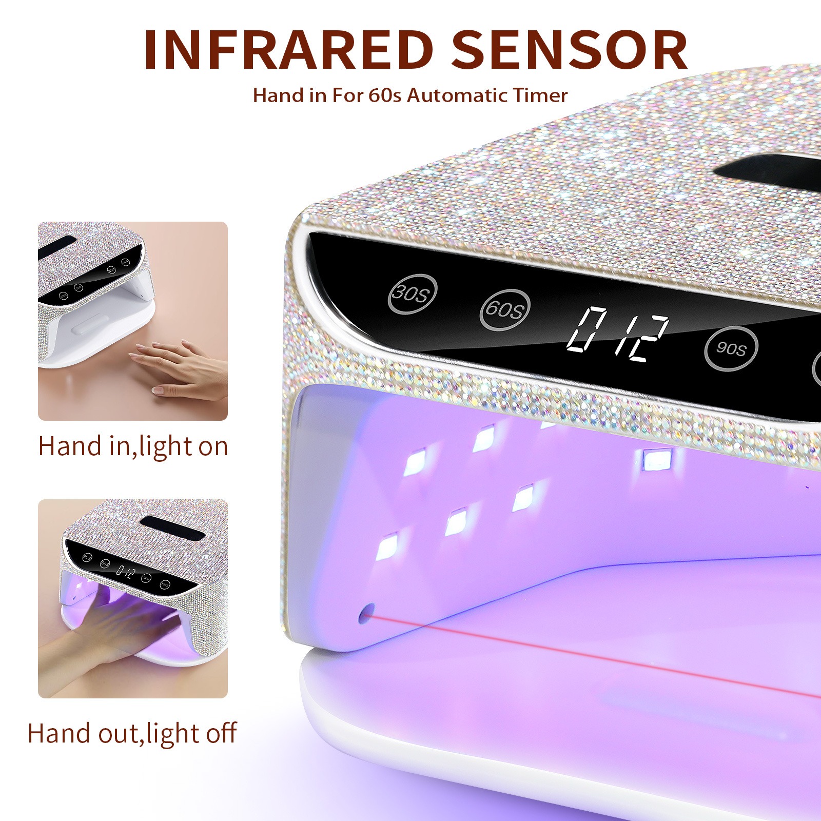 new nail art diamond high-power quick drying nail gel nail lamp phototherapy machine