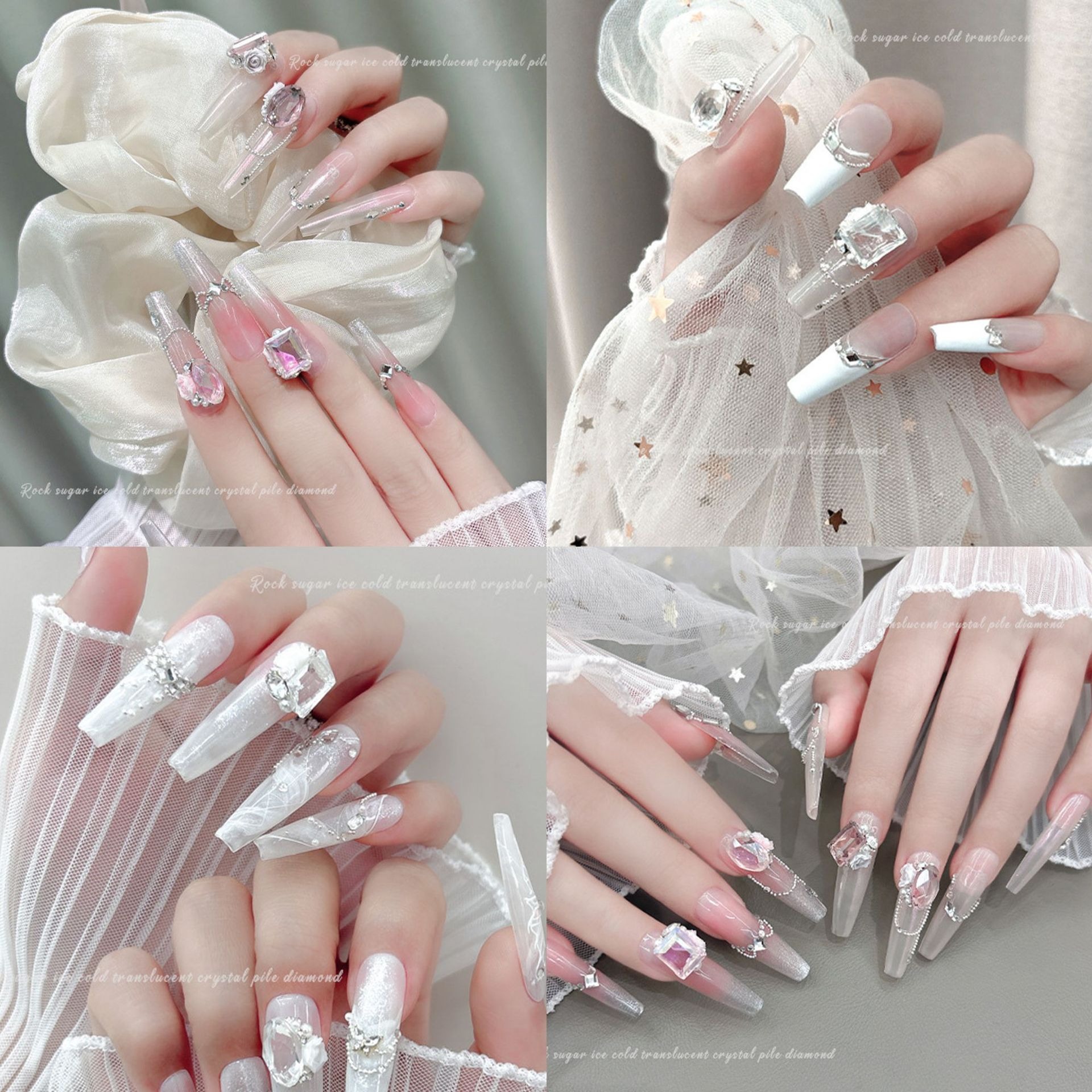 mixed nail alloy jewelry with crystal bow, stacked diamond,3d nail decoration