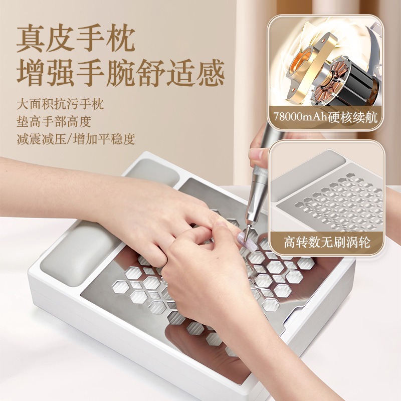 turbo manicure vacuum cleaner with high suction force for nail removal and polishing, high-power dus