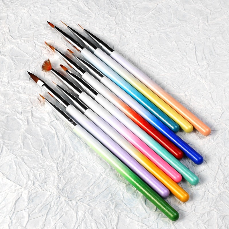 gradual wood pole 10 piece nail pen set phototherapy pen, colored drawing drawing pen, carving pen