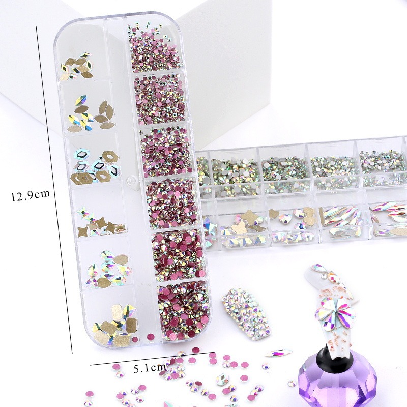 nail art boxed set flat rhinestone diy nail art decoration flat rhinestone accessories