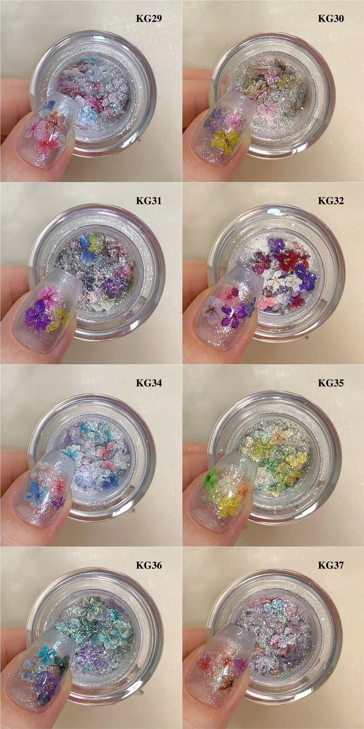 2024 nail art dry pollen magic mirror powder nail decoration glitter