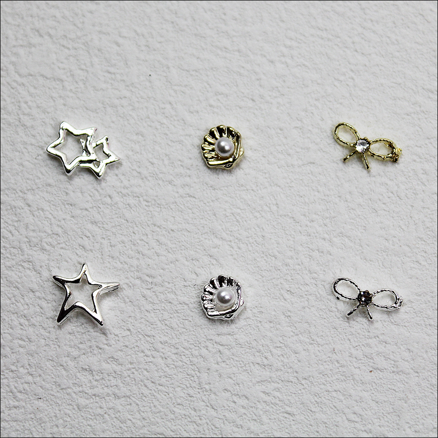 star/shell/bow nail alloy jewelry