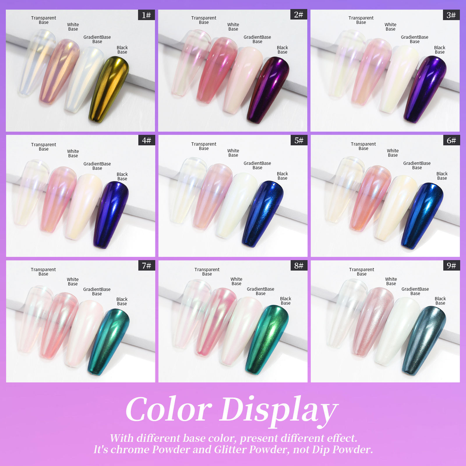 nail light transparent powder nail illusion magic mirror sparkling powder nail aurora fairy