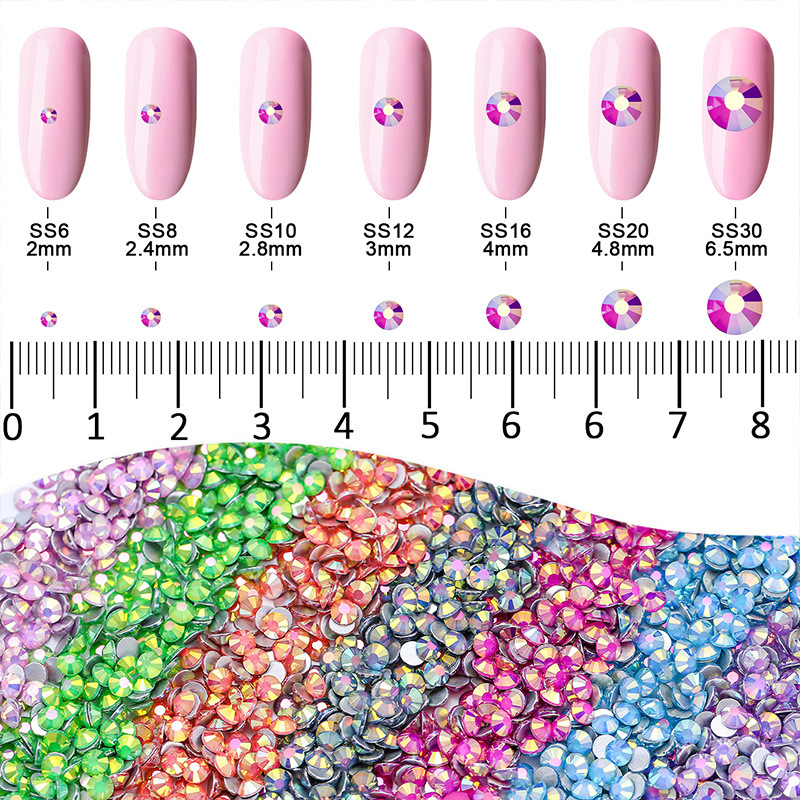 flat bottomed rhinestone, new hot selling nail drill, colored glass drill stone