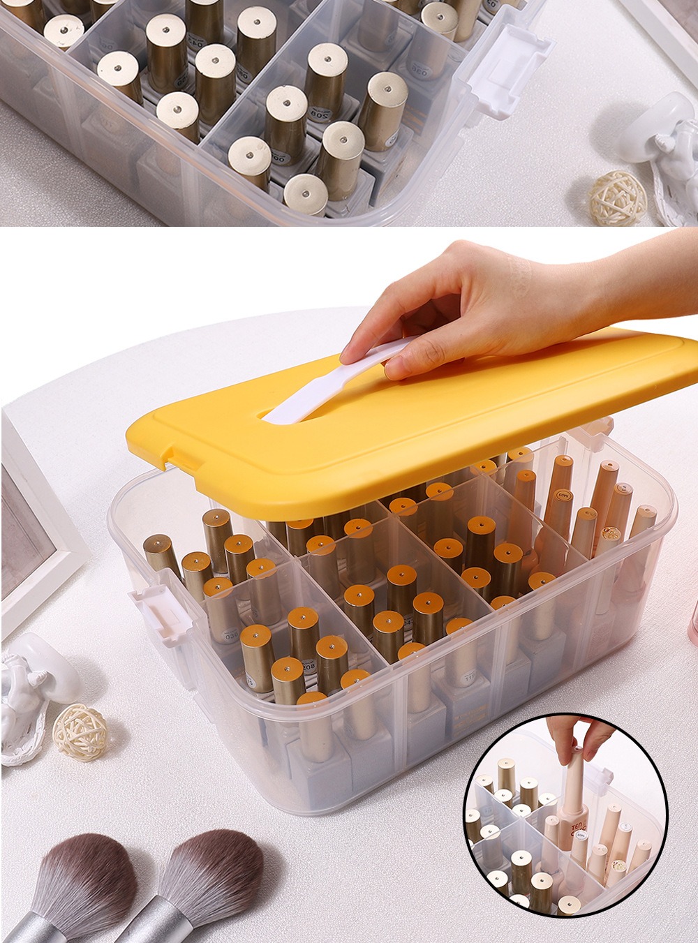 nail polish storage box transparent plastic box lipstick storage box