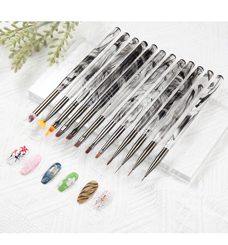 ink dyeing nail pen set nail phototherapy pen flower pen line drawing brush