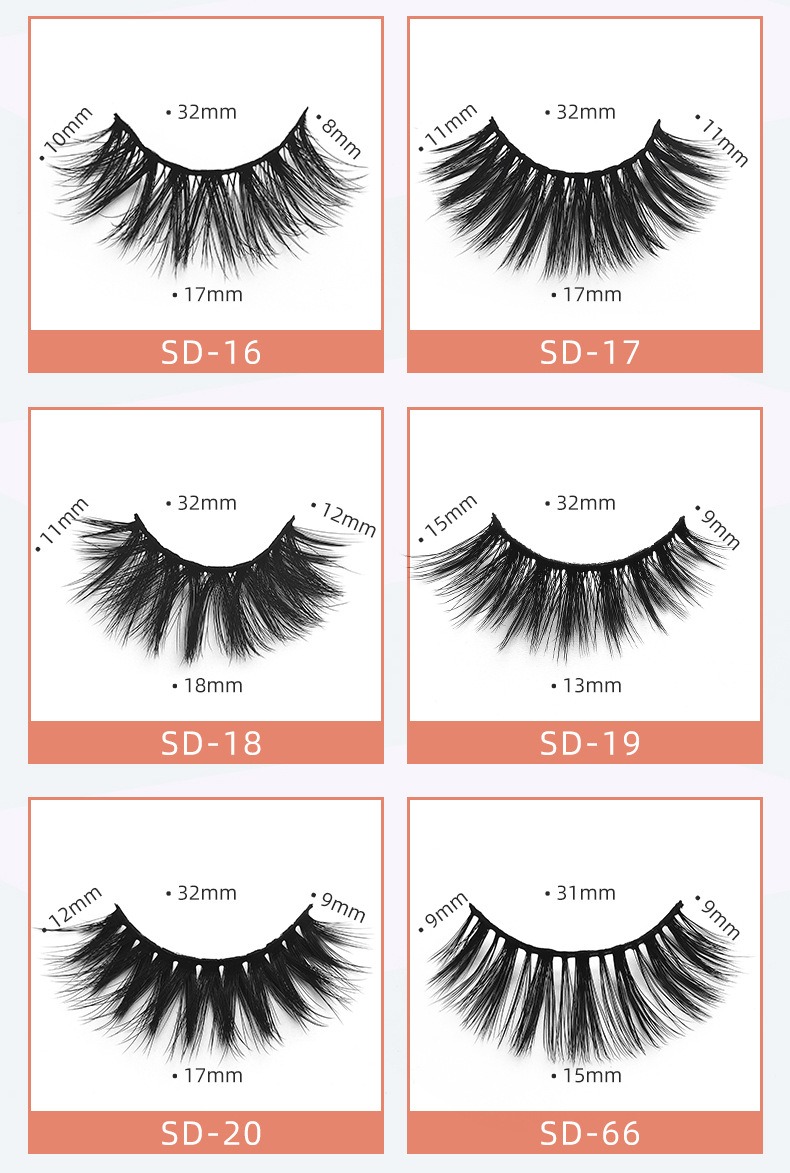 imitation mink false eyelashes cross-border 3d natural handmade in europe and america