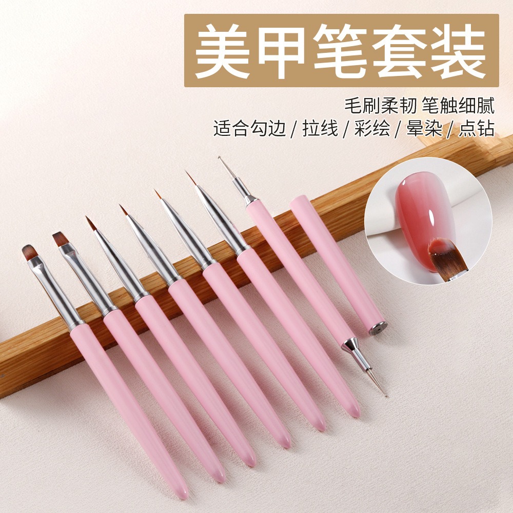 nail art brush tools, line drawing, gel painting pen, double headed dot tool