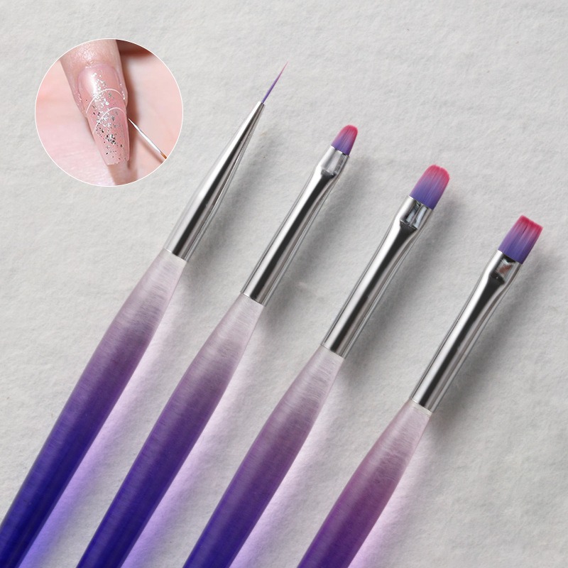 4pcs nail brush gradient gel drawing pen color drawing line acrylic tool set