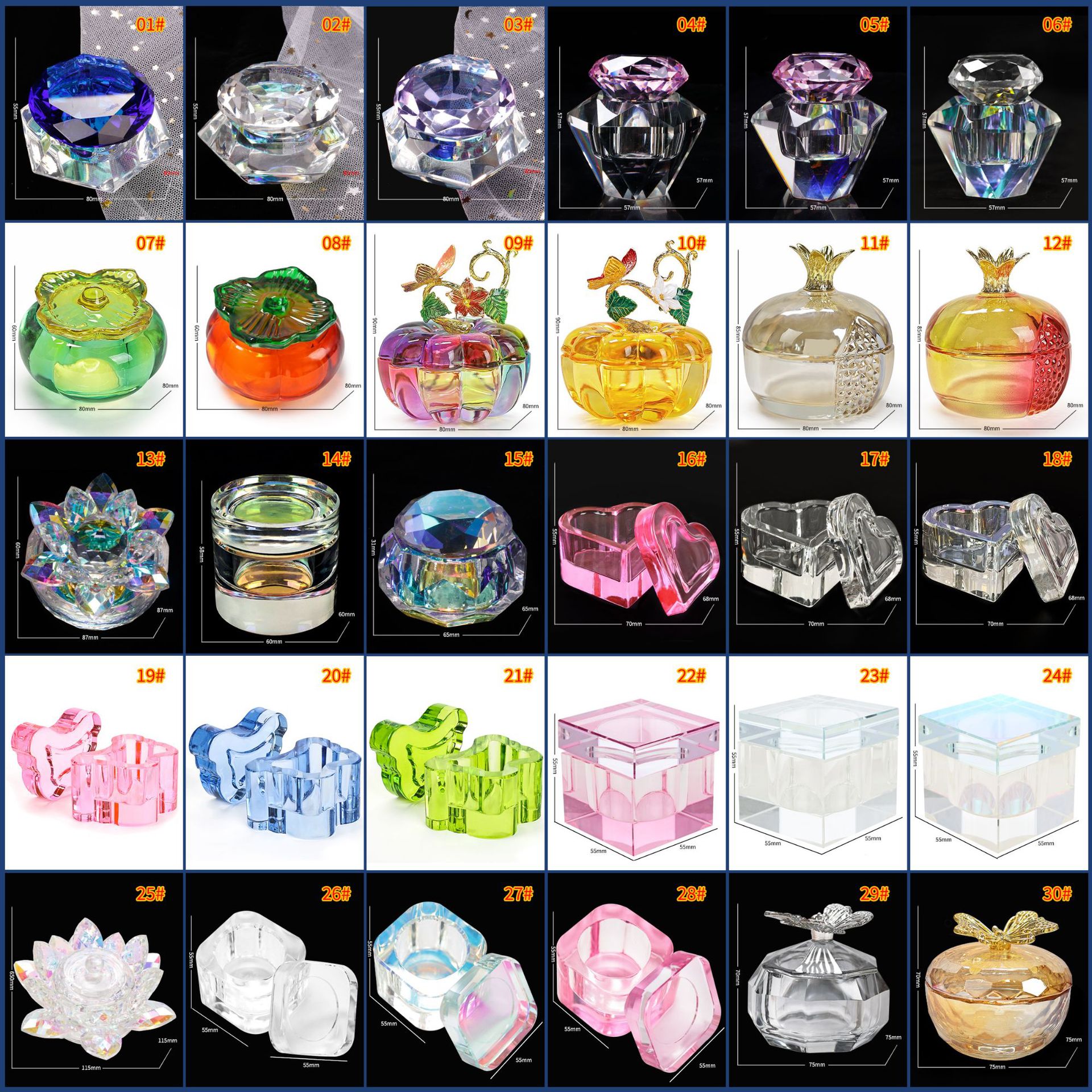 2024new design nail crystal liquid nail dish