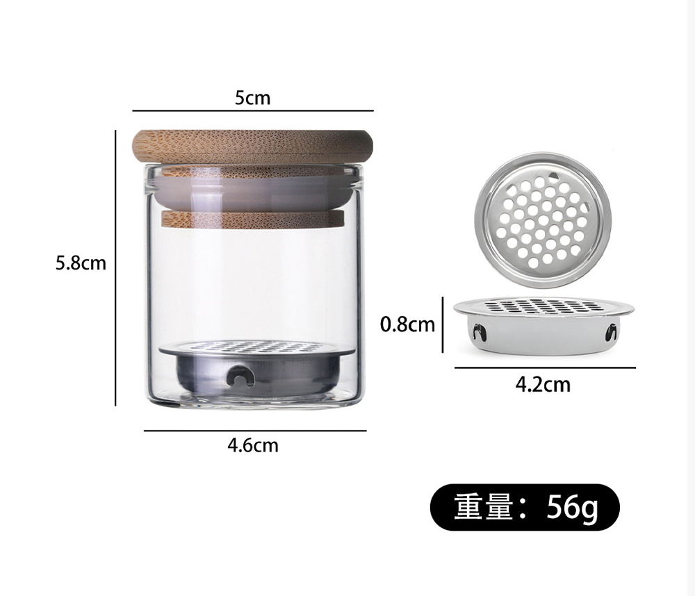 thickened glass wash pen crystal nail cup with stainless steel mesh filter