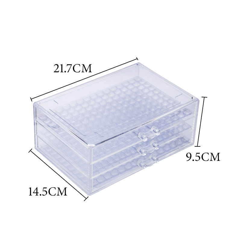 acrylic storage diamond box high transparent nail jewelry diamond six layer drawer