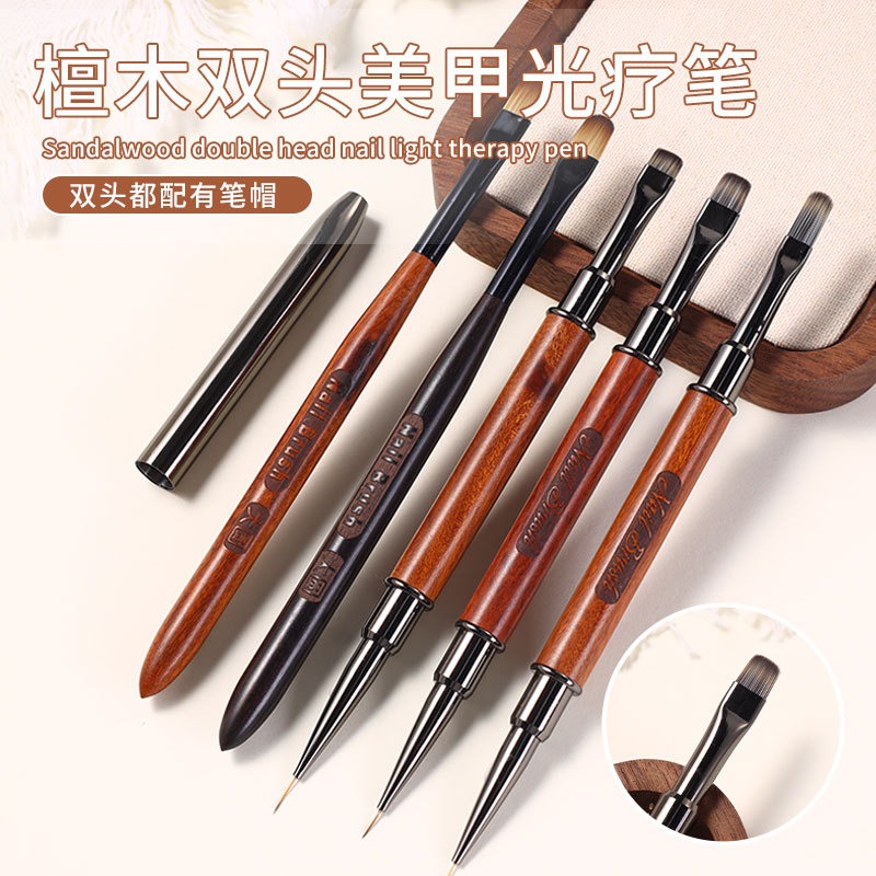 nail double head brush glue special pen sandalwood painting pen long short square construction brush