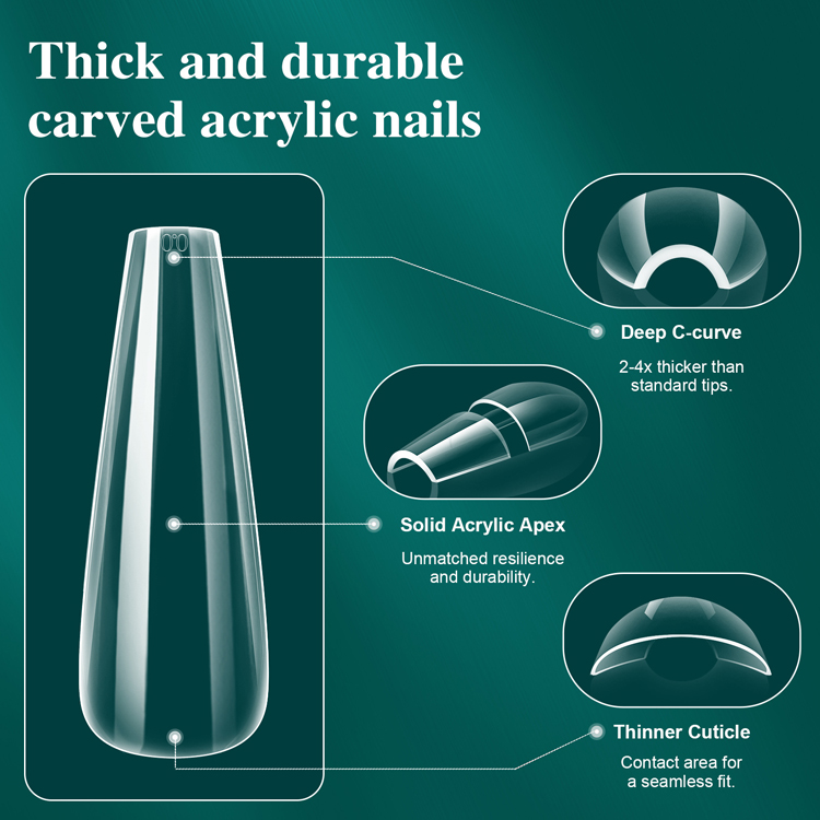 16size nail arch nail plate, semi frosted,without trace, fake nail in box,