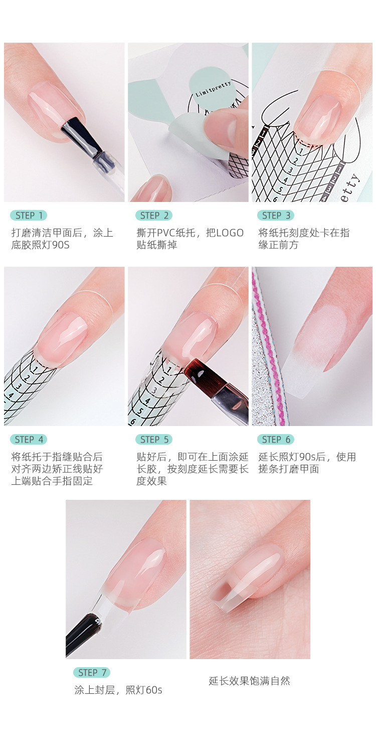 extended pvc paper holder, no cutting nail salon specific nail form for acrylic gel building
