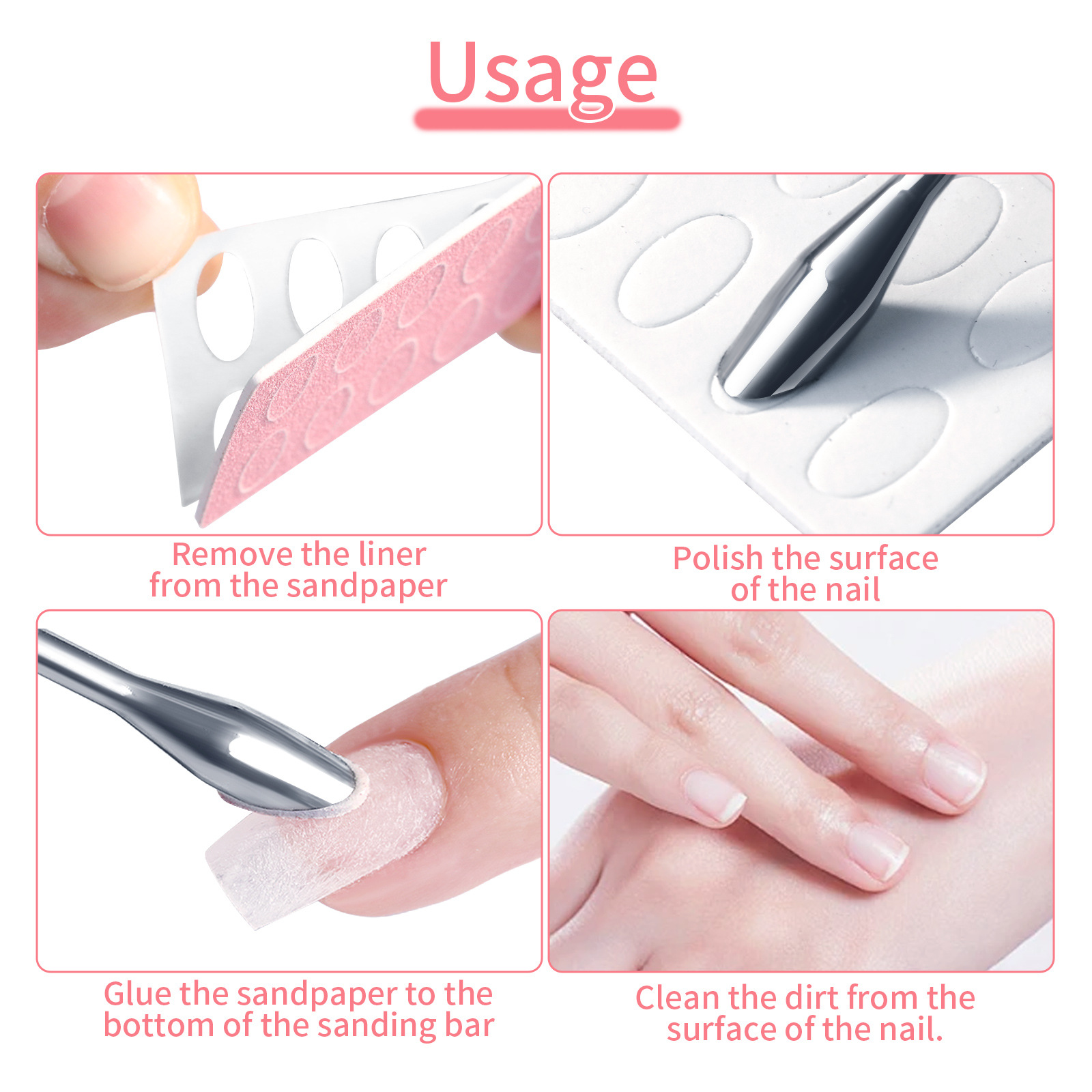 nail art steel push, russian style steel push, dead skin removal, polishing, nail surface sanding