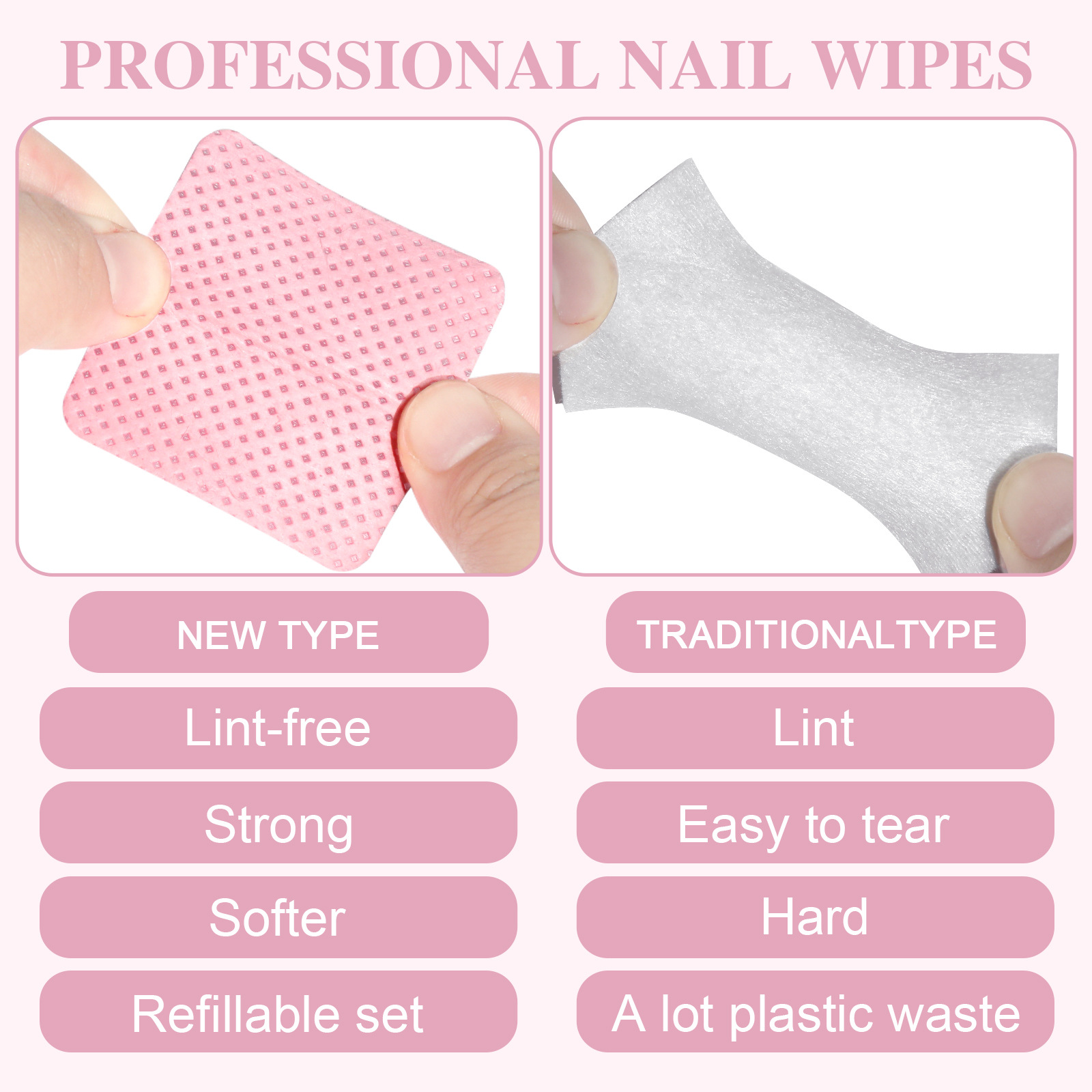eyelash nail washing cotton cloth, magic cotton, non shedding cotton pads, boxed nail removal towel,
