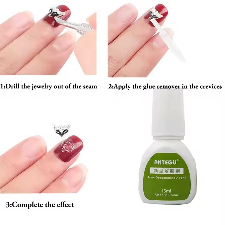wholesale pink nail art glue adhesive 15ml portable fast dry antegu nail glue