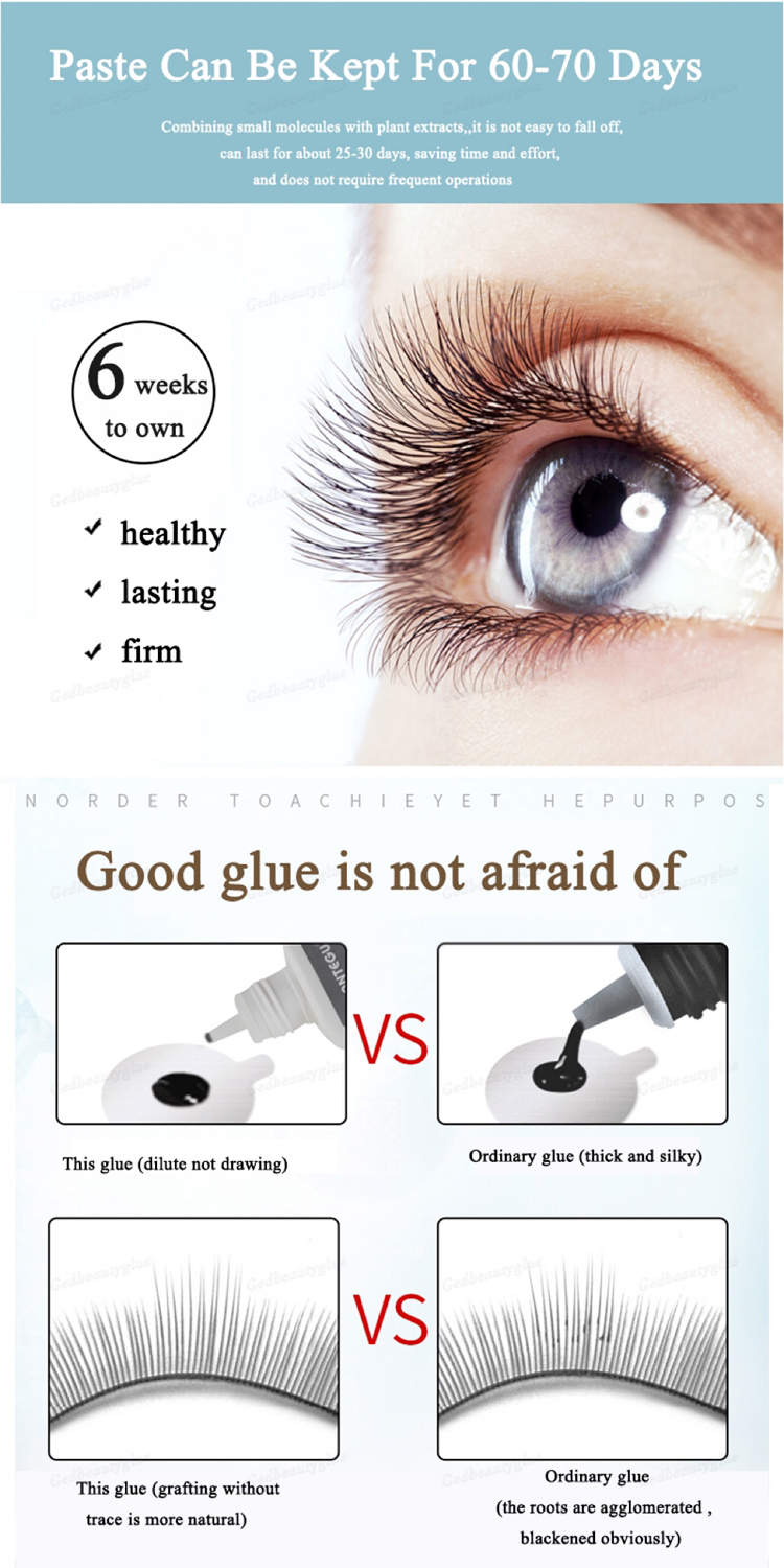 professional eyelash extension glue 6ml hypoallergenic fast curing durable
