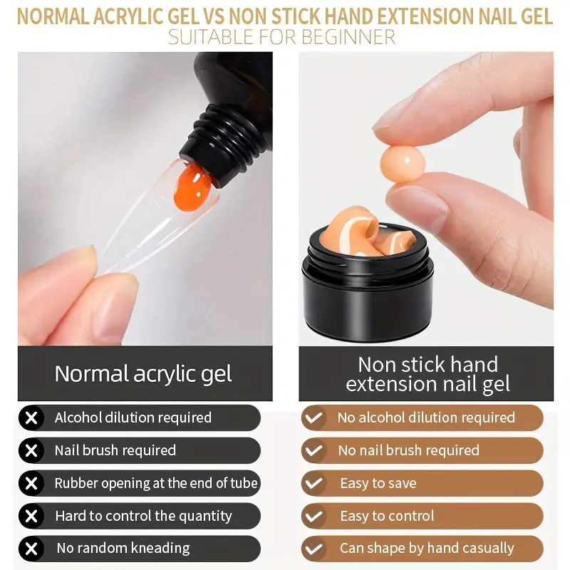 solid non stick hand extension adhesive, extended nail pinch adhesive, carvable plasticity