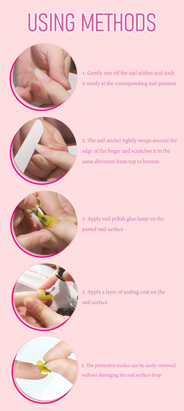 wholesale transparent creative peelable adhesive nail protection sticke, nail magic sticker,