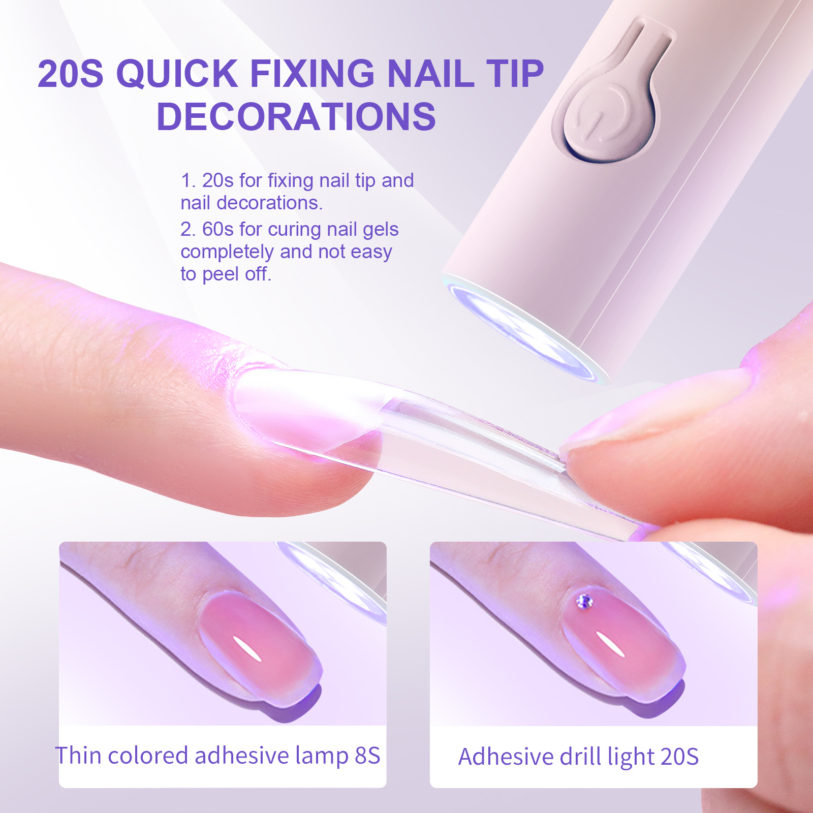 nail art handheld nail straight light, small portable nail art light