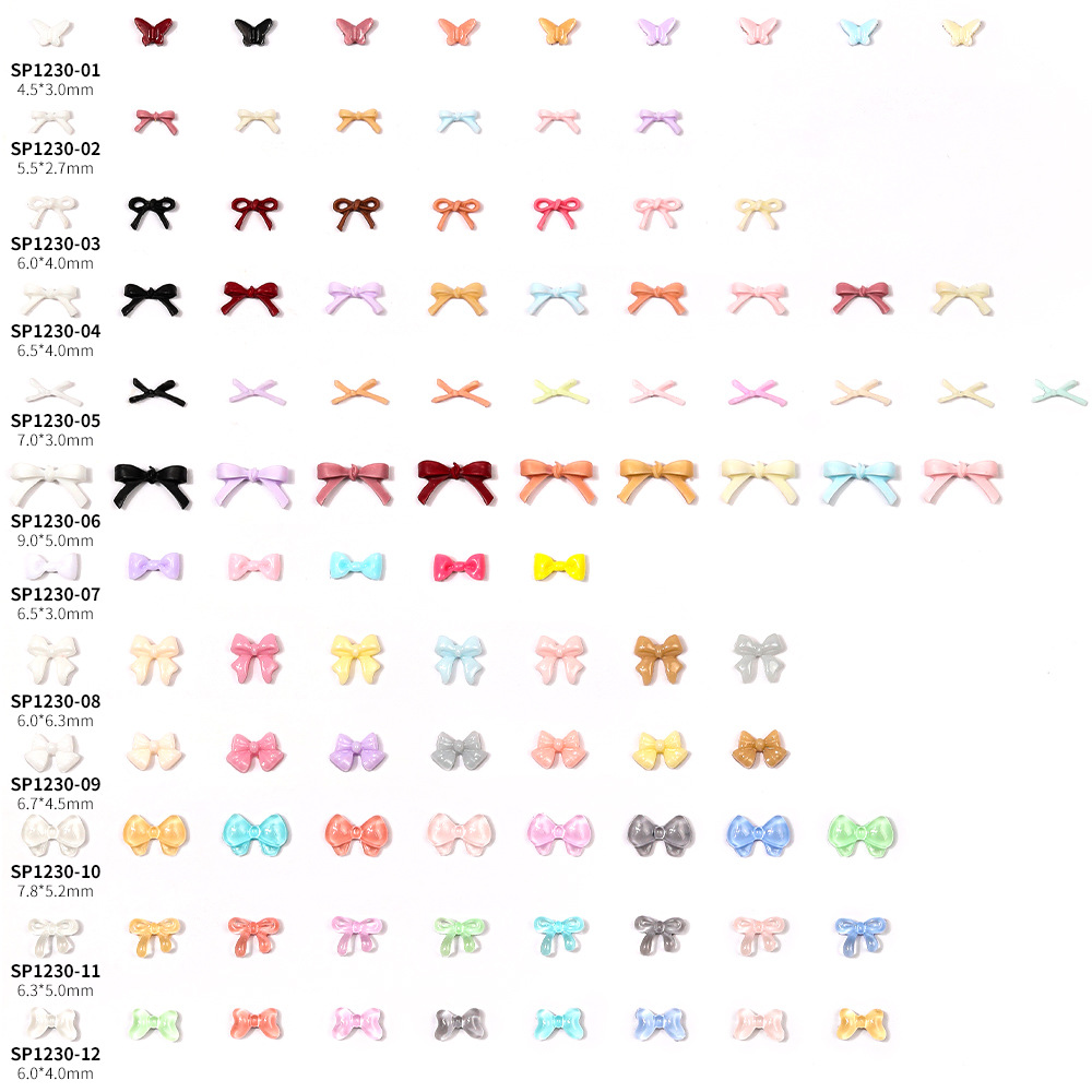 100pcs bow nail pendant resin 3d diy wearing nail material decorative nail accessories