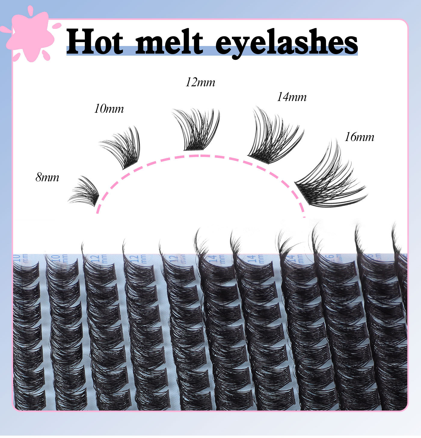 diy single cluster hair false eyelash natural thickening mixed mixing segmented 8-16mm eyelash
