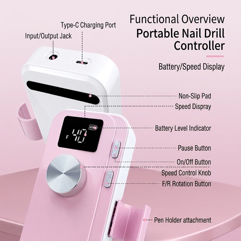 nail art grinding machine, portable rechargeable nail buffer, special for nail salons, dead skin rem
