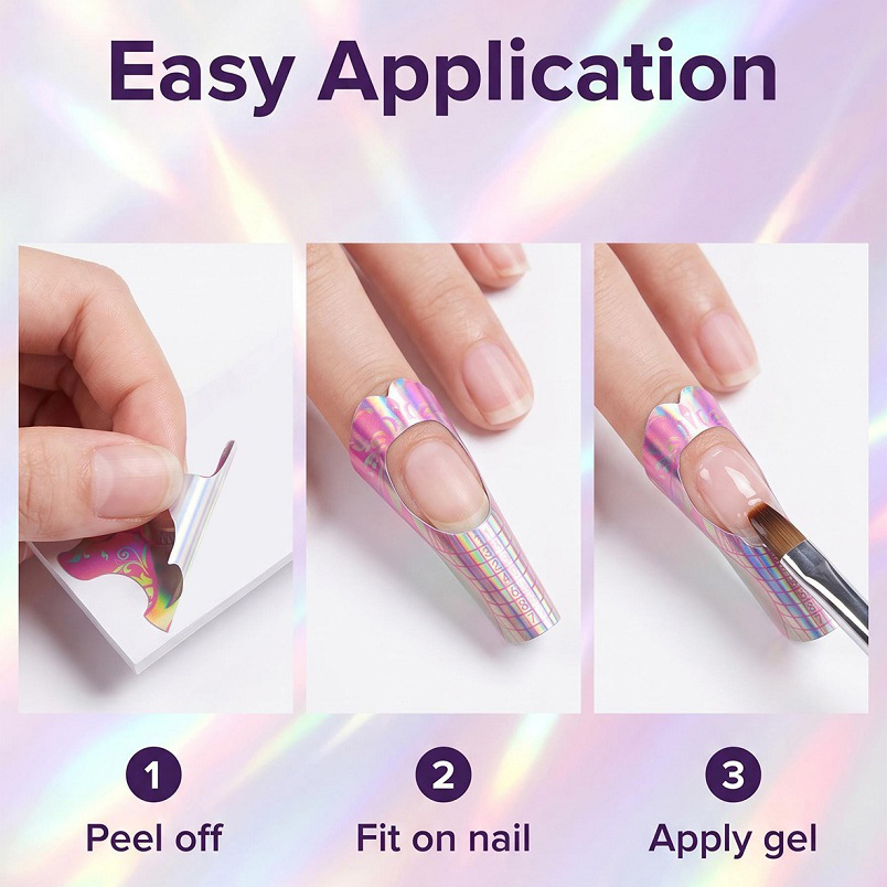 mixed style nail art extension paper holders, thickened laser iridescent crystal nail finger holders