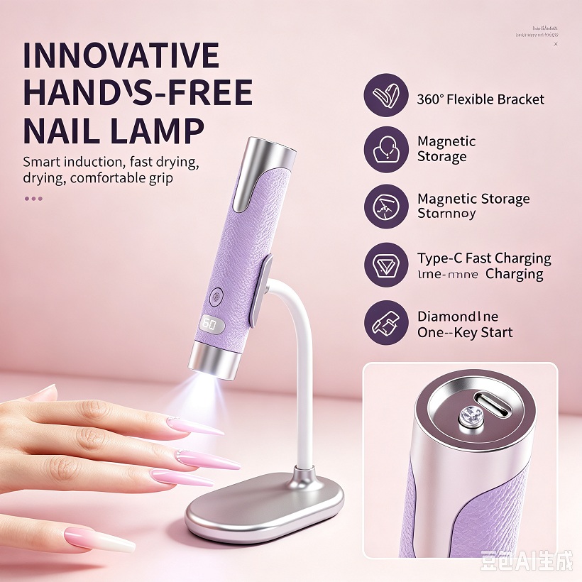 ai induction nail straight light portable uv lamp battery baking lamp with magnetic bracket