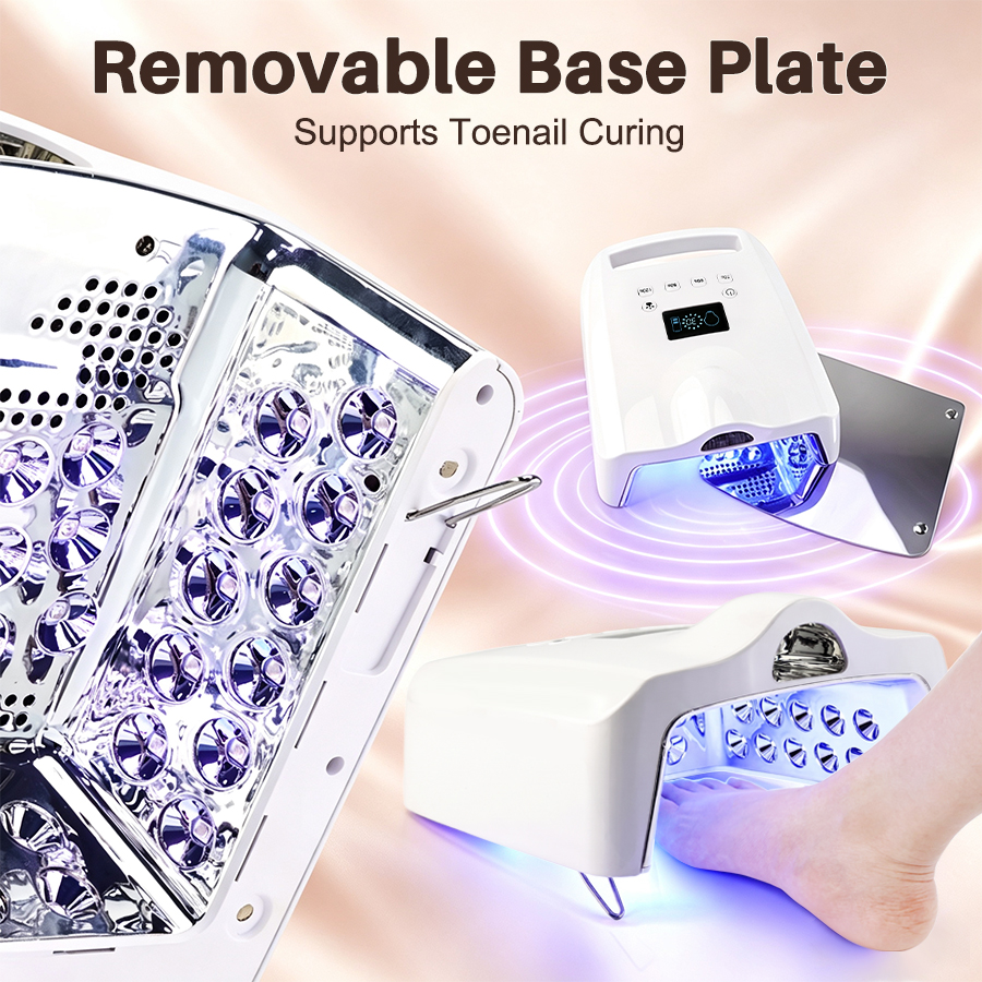 high powder 128w cordless nail lamp ,special curing for thumb 2 in 1 rechargeable uv led nail lamp