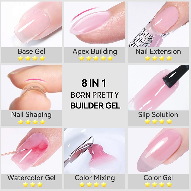 8 in 1 functional gel nail plate adhesive base adhesive extended construction nail gel